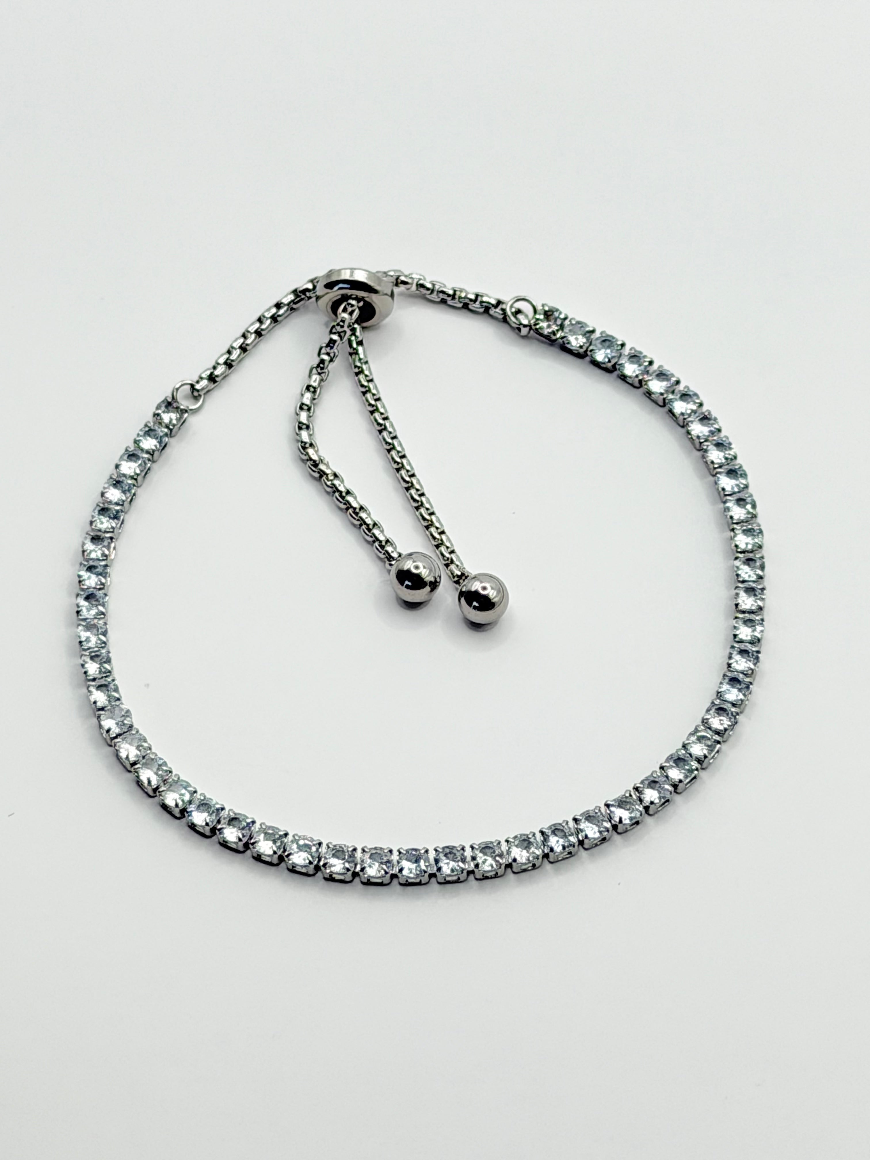 Beautiful Women's Tennis Bracelet | 3mm Zirconia with Adjustable Sliding Clasp