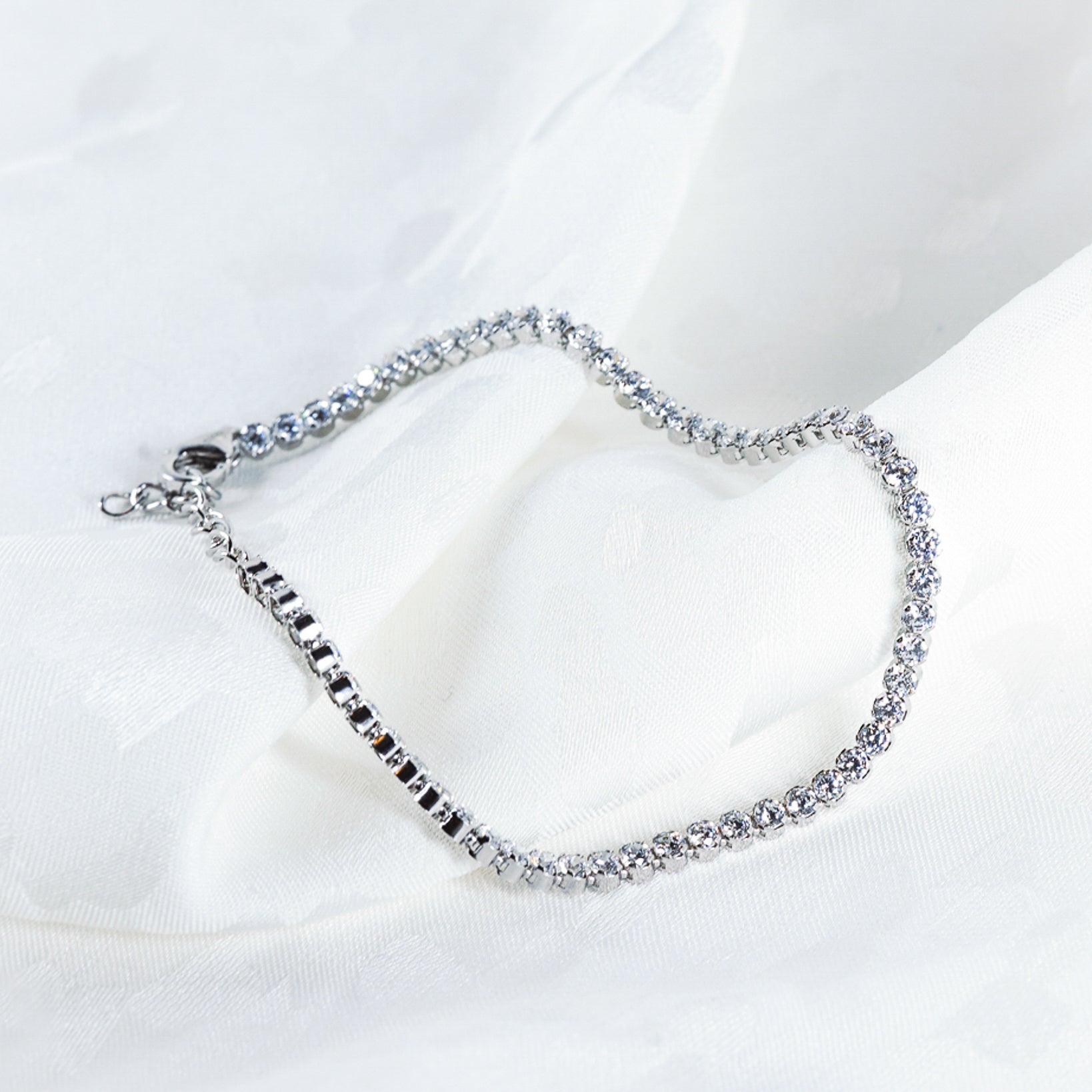 Sparkling Sterling Silver & Zirconia Adjustable Tennis Bracelet