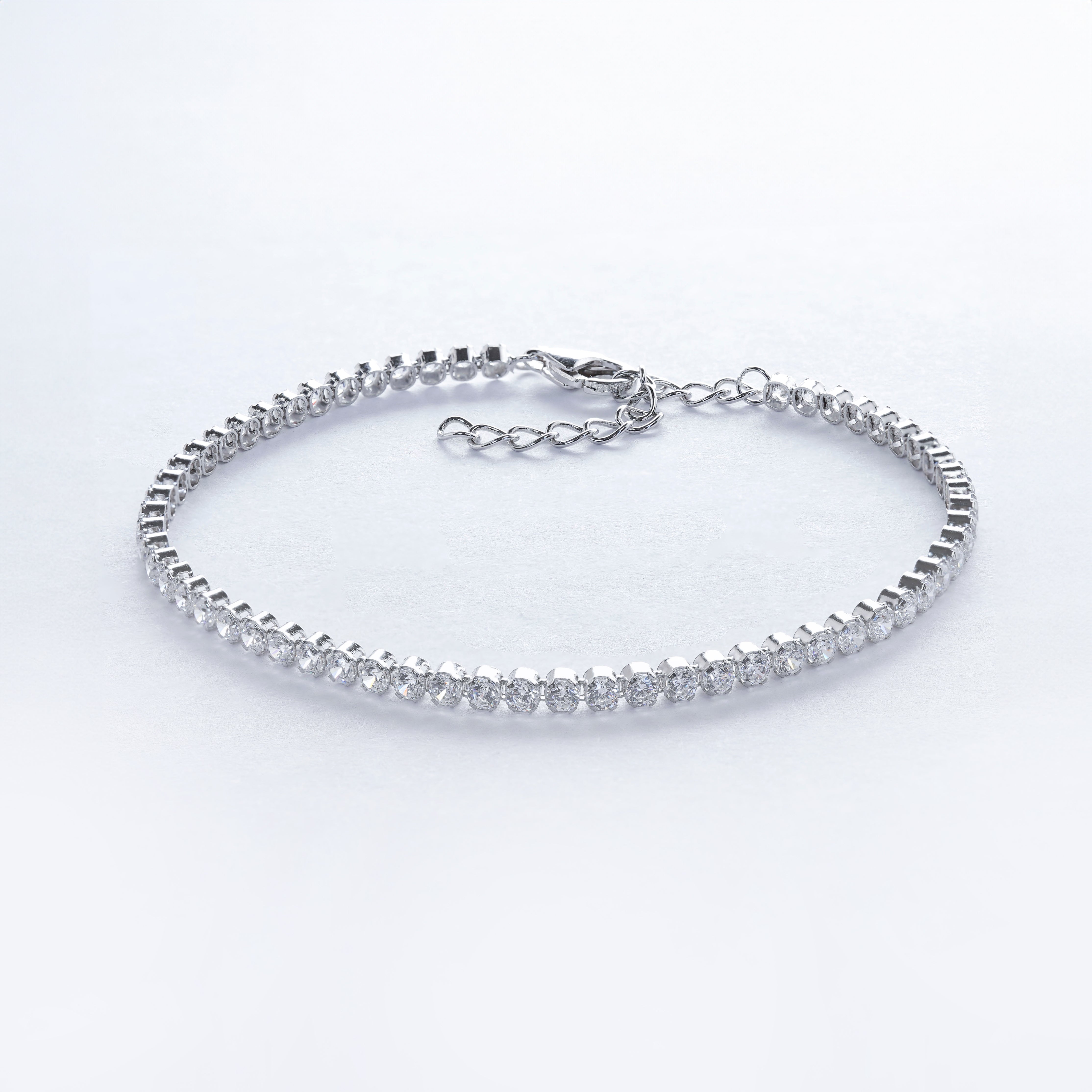 Sparkling Sterling Silver & Zirconia Adjustable Tennis Bracelet