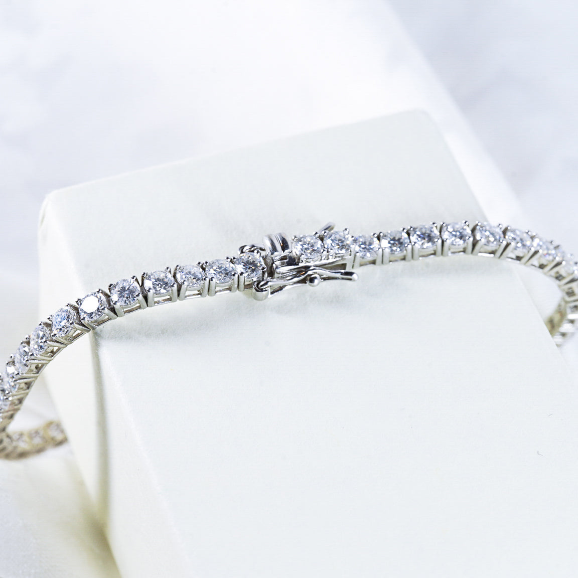 Sparkling Moissanite Sterling Silver Tennis Bracelet - A Diamond-Style Bracelet