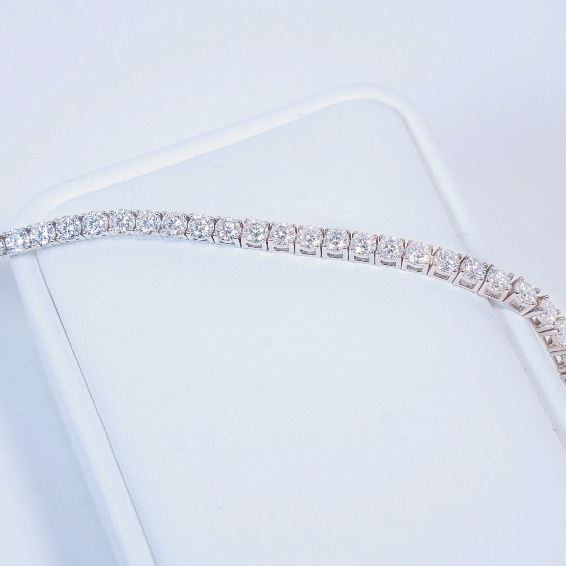 Sparkling Moissanite Sterling Silver Tennis Bracelet - A Diamond-Style Bracelet