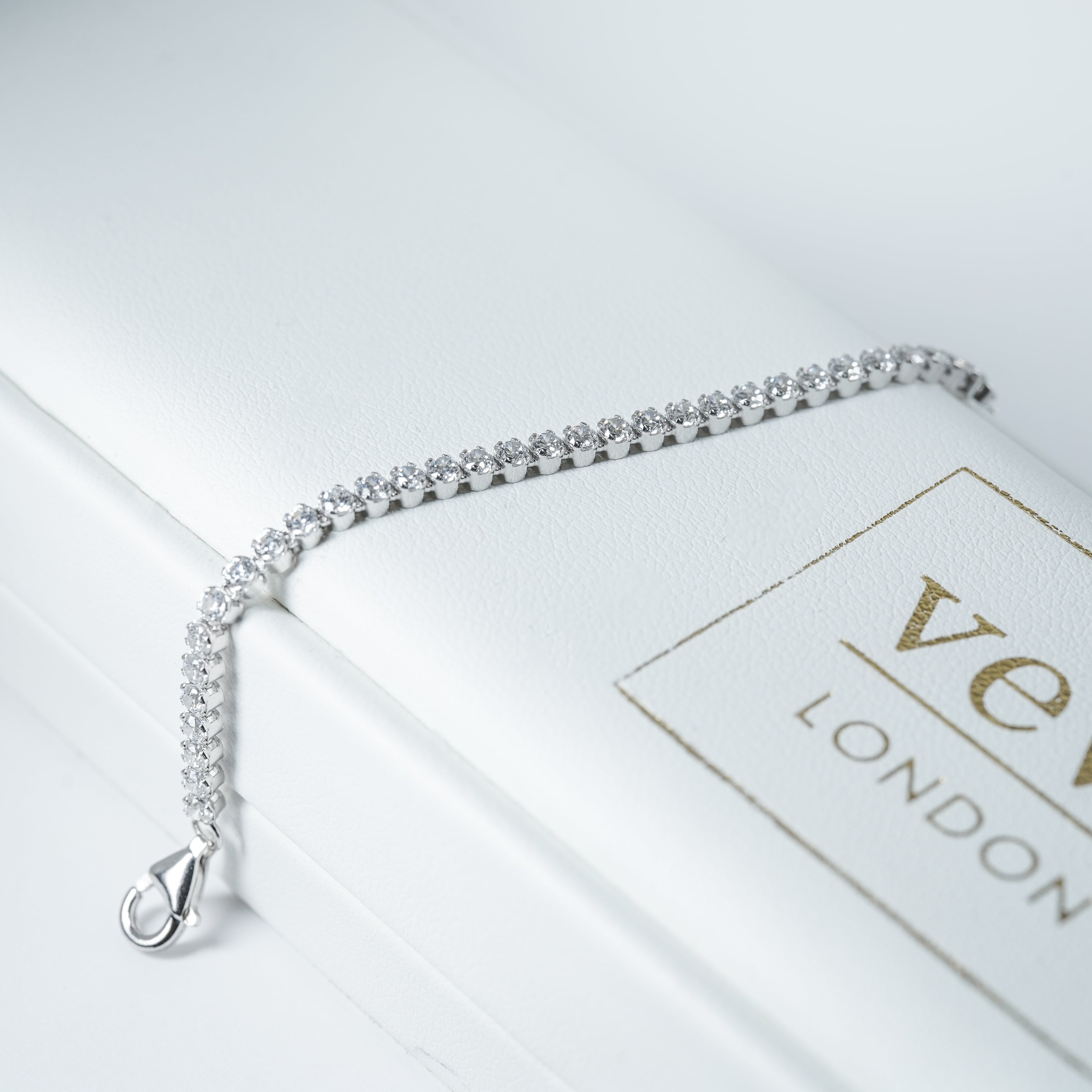 Sparkling Sterling Silver & Zirconia Adjustable Tennis Bracelet