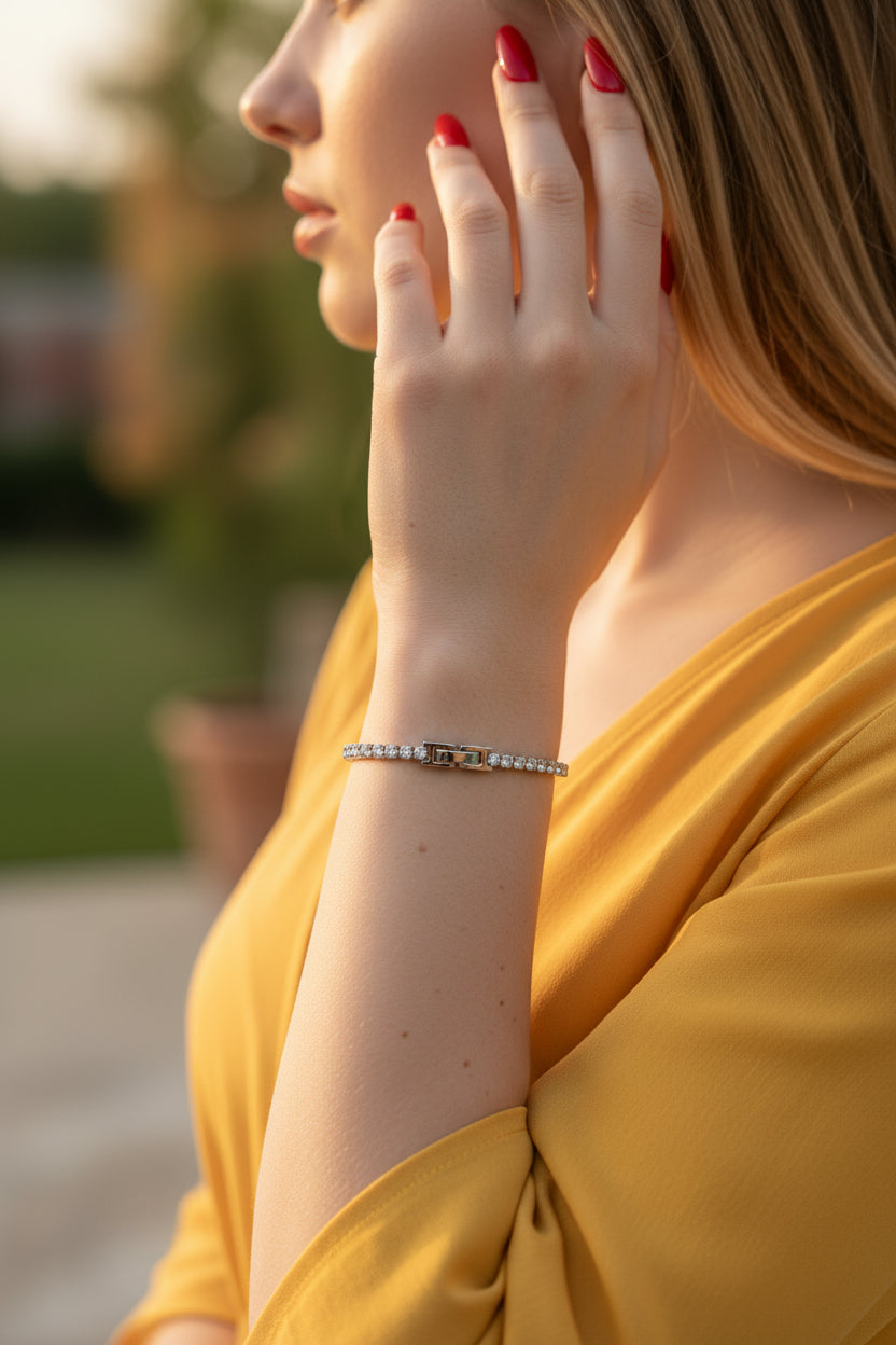 Tennis Bracelet with Adjustable Extension | Zirconia